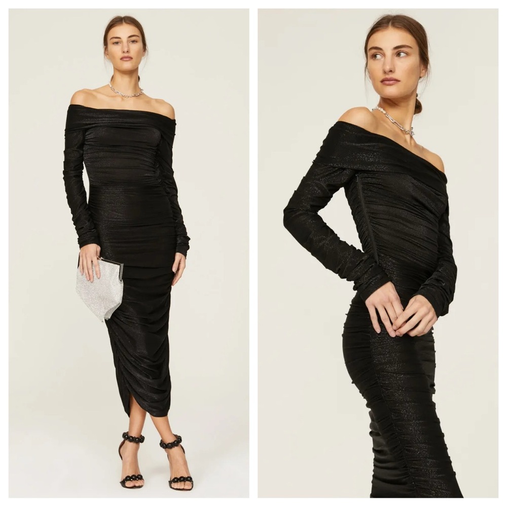 Bronx and Banco Amara Ruched Off the Midi Dress